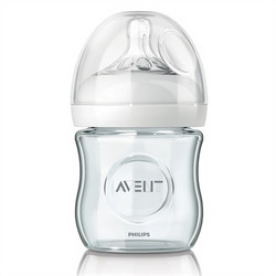 Philips 飞利浦 AVENT 新安怡 SCF67117 宽口径自然原生玻璃奶瓶4安士/120ml 