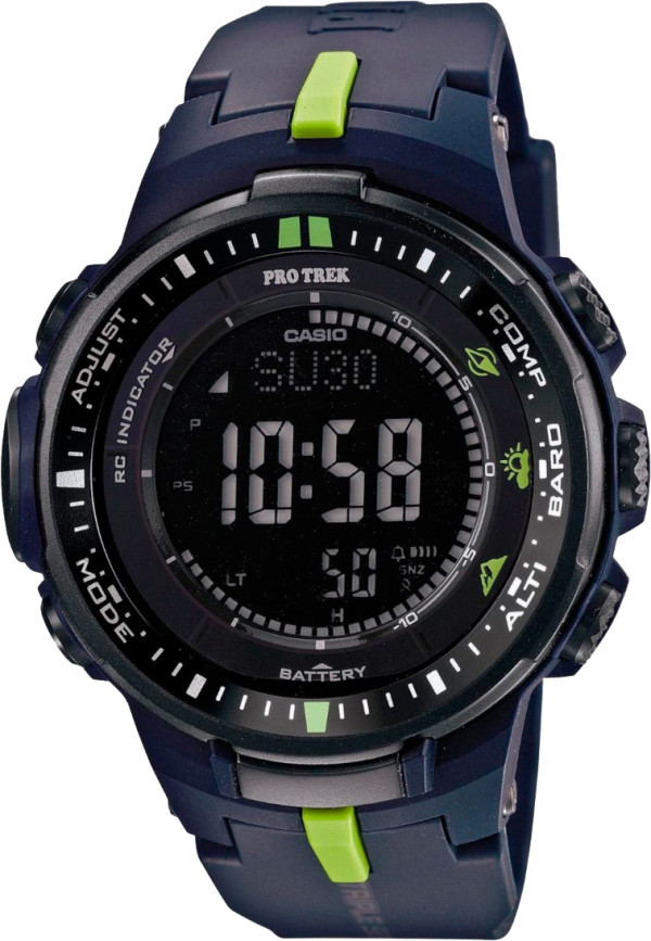 再降价!Casio 卡西欧 PRW-3000-2 登山系列 6局电波太阳能男款腕表(黑色反显)