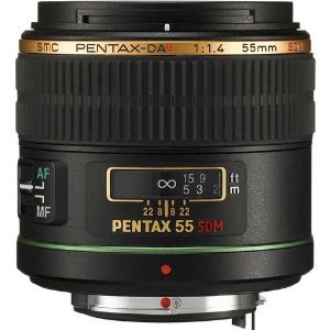 PENTAX 宾得 SMC DA*55mm F1.4 SDM 超声波镜头(黑色)