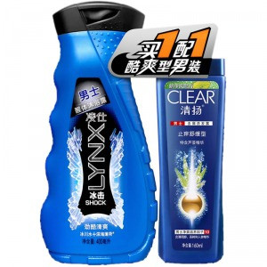 限华南：联合利华 男士洗护套装（凌仕沐浴露400ml、清扬洗发露160ml）*4套 + 中华魔力迅白牙膏100g　　51.9元（101.9-50）