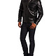 Emanuel by Emanuel Ungaro Leather Jacket with Chest Pockets and Band Waist 男式真皮夹克