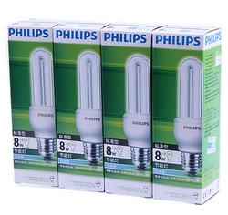 PHILIPS 飞利浦 ES-8W-2U-E27 4只装节能灯 冷光