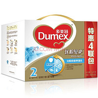 限华南：Dumex 多美滋 金装 优阶贝护 2段 延续较大婴儿配方奶粉 400g*4盒