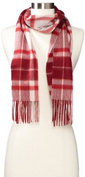 再降价：Amicale 100% Cashmere Center-Plaid Scarf 女士格子羊绒围巾