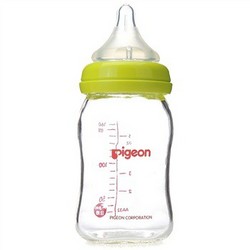 Pigeon 贝亲 AA72 宽口径玻璃奶瓶 160ml （绿色）
