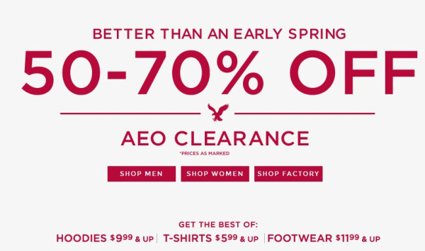 促销活动：American Eagle 美国鹰 清仓区