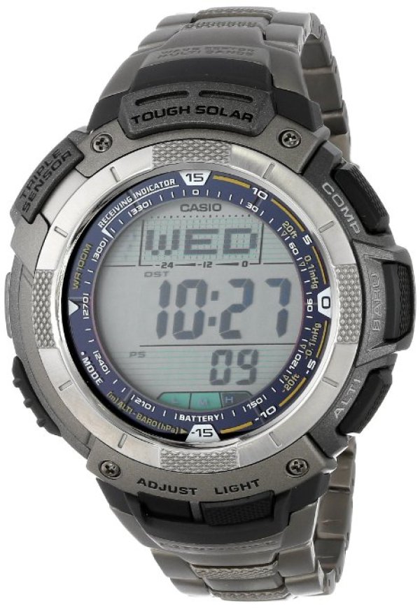 CASIO 卡西欧 Pathfinder 探路者 PAW1100T-7V 男士腕表(钛合金、电波、太阳能)