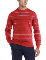 IZOD Long Sleeve Fine Gauge Multi Stripe 男士条纹针织衫