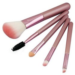 韩姿 粉色珠光化妆套刷（眼影刷、眼影棒、眉刷、胭脂扫、唇刷）HZS043