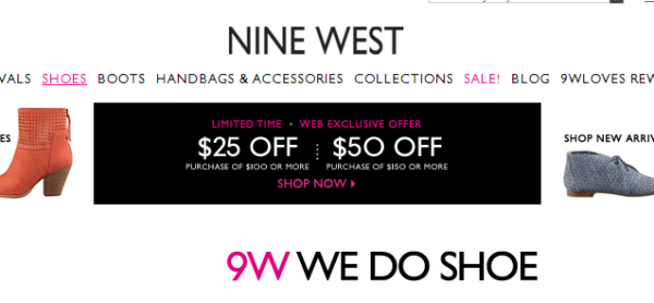 促销活动:Nine West 玖熙官网