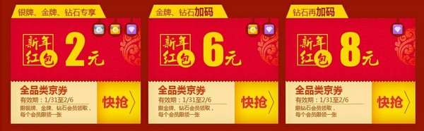 优惠券：京东商城 节前六大品类优惠券