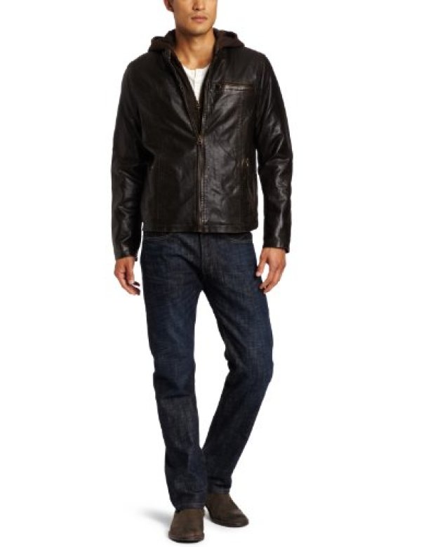 大码福利:Levi's 李维斯 Faux Leather Racer 男款仿皮连帽夹克