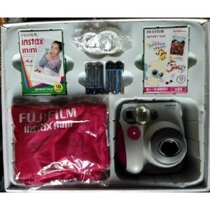 FUJIFILM 富士 instax mini 7s 一次成像相机 粉色套装(相机、2盒相纸、近摄镜、收纳袋)