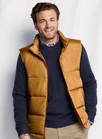 Lands'end Regular 600-Fill Down Vest 男士600蓬 羽绒马甲 浅黄褐色