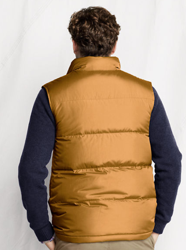 Lands'end Regular 600-Fill Down Vest 男士600蓬 羽绒马甲 浅黄褐色