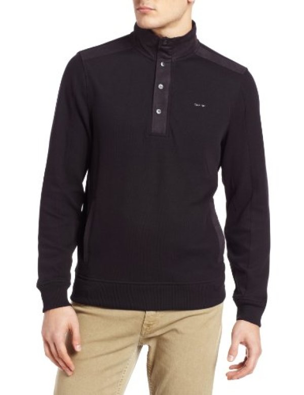 大牌低价!Calvin Klein Sportswear Men's French Rib Sweatshirt 男款皮马棉针织衫