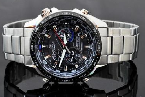 历史新低：CASIO 卡西欧 Edifice系列 EQS500DB-1A1 男士腕表（光动能、五马达、三眼七针、实心不锈钢）