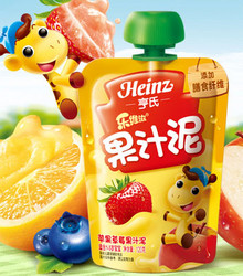 限华东：Heinz 亨氏 乐维滋 苹果草莓果汁泥 120g*24袋