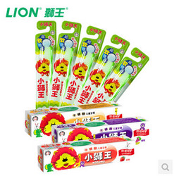 Lion 狮王 儿童口腔全套组合装 5支牙刷3支牙膏（6-12岁牙刷）