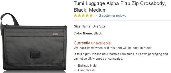 简约款式好价：Tumi 塔米 Alpha 系列 Flap Zip 男款斜挎包
