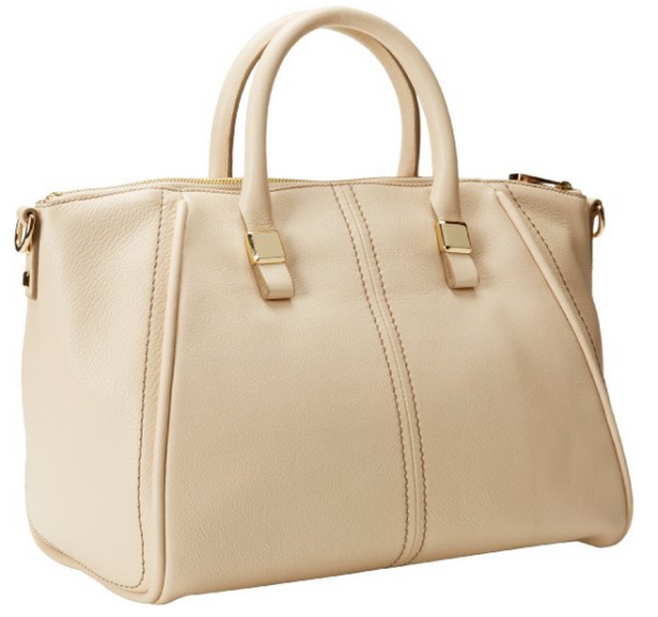 Nine West 玖熙 9W City Chic Leather Collection Tribeca Dome Satchel 女士真皮旅行包 带行李牌