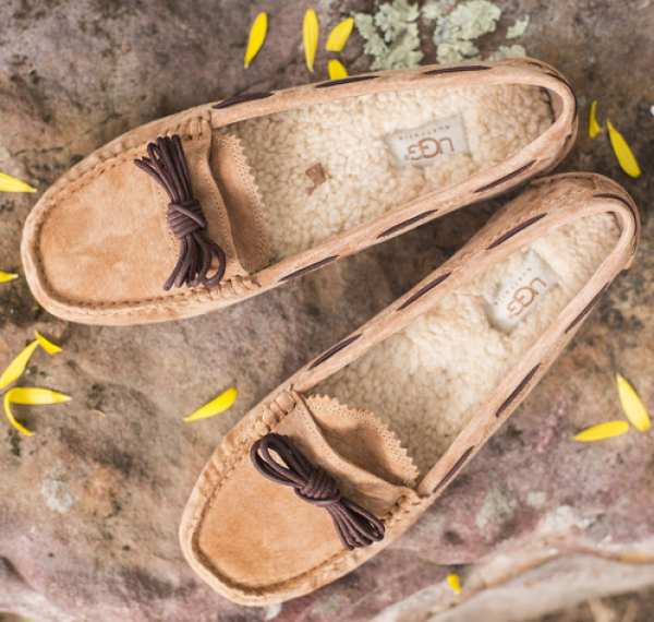 大码福利:UGG Meena Cobblestone Suede Slip On 女士驾车鞋/乐福鞋