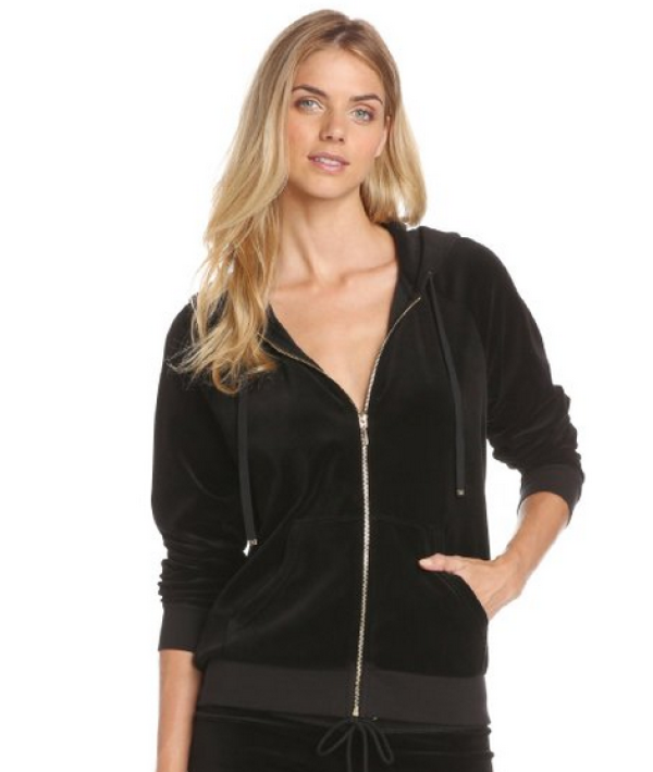 Juicy Couture 橘滋 Relaxed Hoodie 女士天鹅绒连帽外套