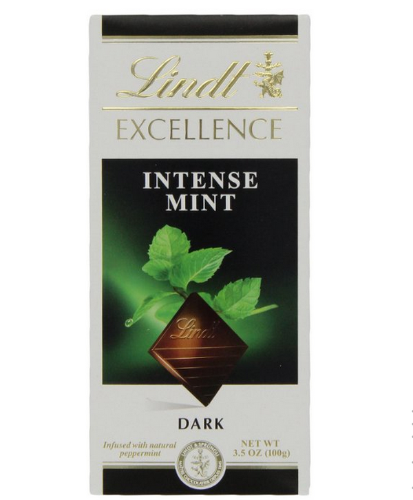 Lindt  瑞士莲  Excellence Intense Mint Dark Chocolate Bar  特级排装薄荷香味黑巧克力 6排