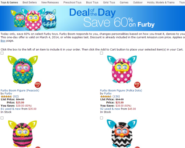 Deal of the Day：Furby 菲比精灵 智能互动宠物