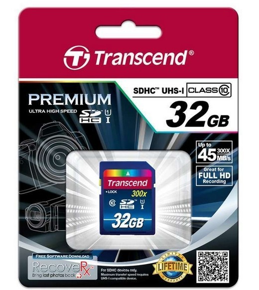 Transcend 创见 SDHC 32GB SD存储卡（300x、Class10、UHS-I）