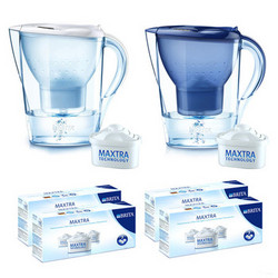 Brita 碧然德 滤水壶 Marella 3.5L 2壶14芯套装蓝白系