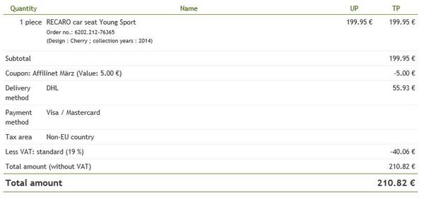 RECARO 瑞雷卡罗 Kindersitz Young Sport 儿童安全座椅（ 2014款）直邮中国