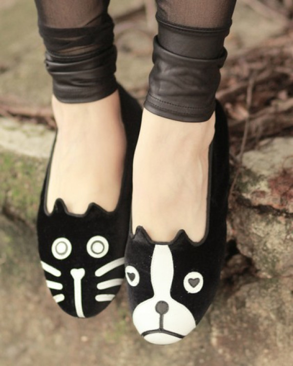 Marc by Marc Jacobs E1AMB410J03 猫狗卡通款 女式时尚平底鞋