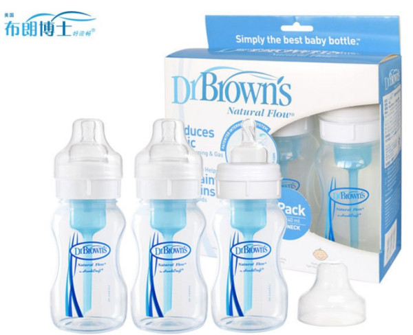 Dr Brown's 布朗博士 BL-480 防胀气宽口奶瓶套装+学饮杯