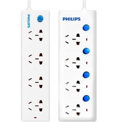 PHILIPS 飞利浦 1.8米 4位总控+4位分控 插座