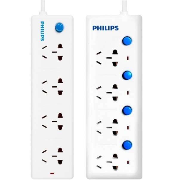 PHILIPS 飞利浦 1.8米 4位总控+4位分控 插座