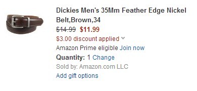 凑单品：Dickies Feather Edge Nickel Belt  男式真皮腰带