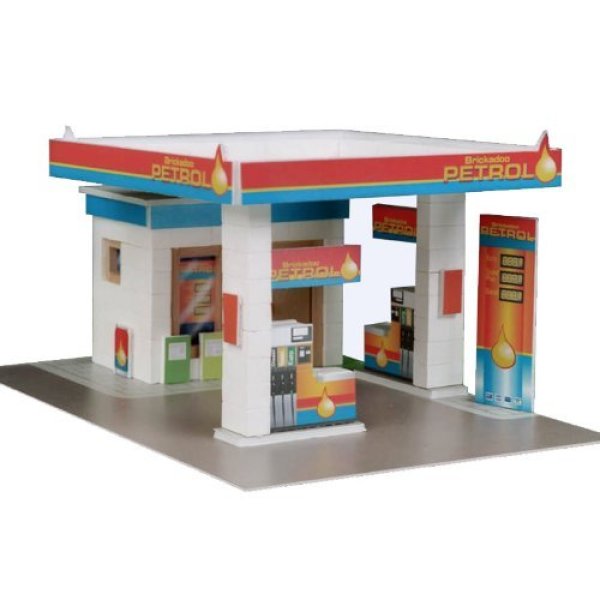 brickadoo儿童建筑玩具bk20918加油站模型
