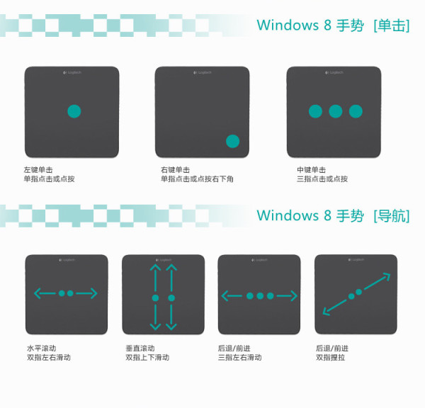 Logitech 罗技 T650 无线可充电触控板 灰褐色