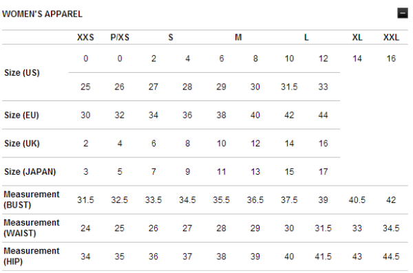 juicy couture 女士服装尺码