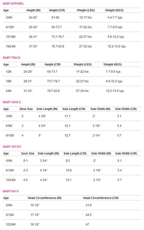 juicy couture 婴儿服饰鞋子尺码