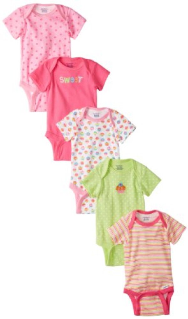 凑单品:Gerber 嘉宝 女宝(0-9个月)短袖包臀连体衣 5件