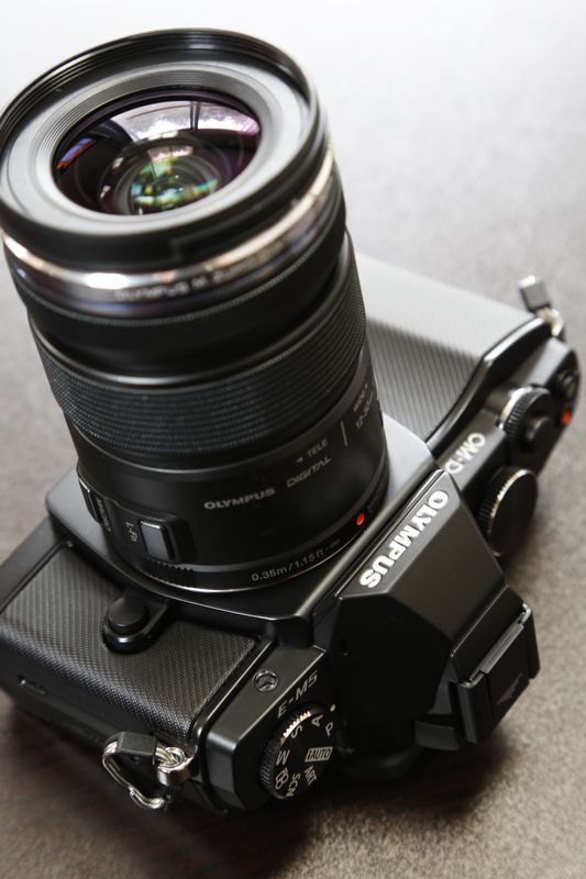 OLYMPUS 奥林巴斯 OM-D E-M5 双镜头套机 黑色版（防尘防水，5轴机身防抖）