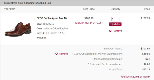 ecco 爱步 Dublin Apron Toe Tie 男士系带正装皮鞋
