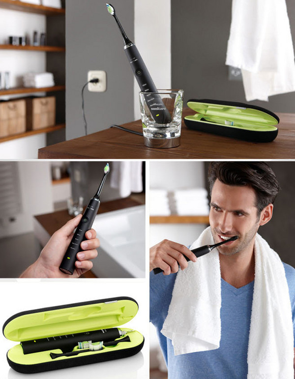 PHILIPS 飞利浦 Sonicare  HX9351/04  DiamondClean 钻石亮白型 声波震动牙刷（带充电杯、旅行盒）