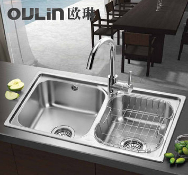 移动端:OULIN 欧琳 OLWG7200A 双盆水槽+龙头套装