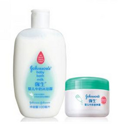 Johnson &amp; Johnson 强生 婴儿牛奶营养霜60g（加送牛奶沐浴露100ml）