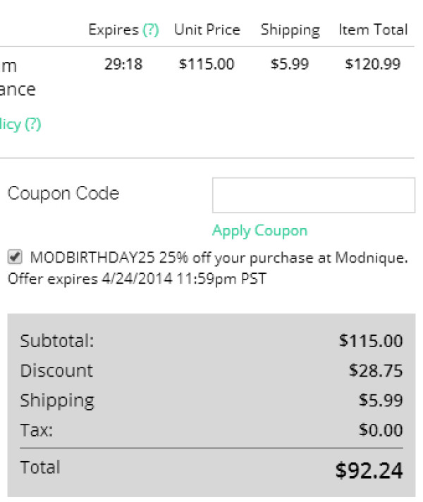海淘券码:modnique 奢侈品特卖网 周年庆促销码