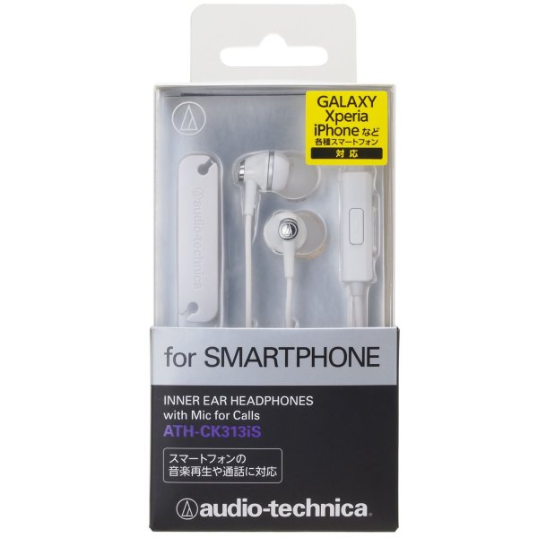 Audio Technica 铁三角 ATH-CK313iS 入耳式通话耳机 白色