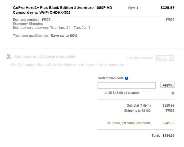 GoPro HERO3+ Black Edition 极限运动 高清摄像机 黑色旗舰版